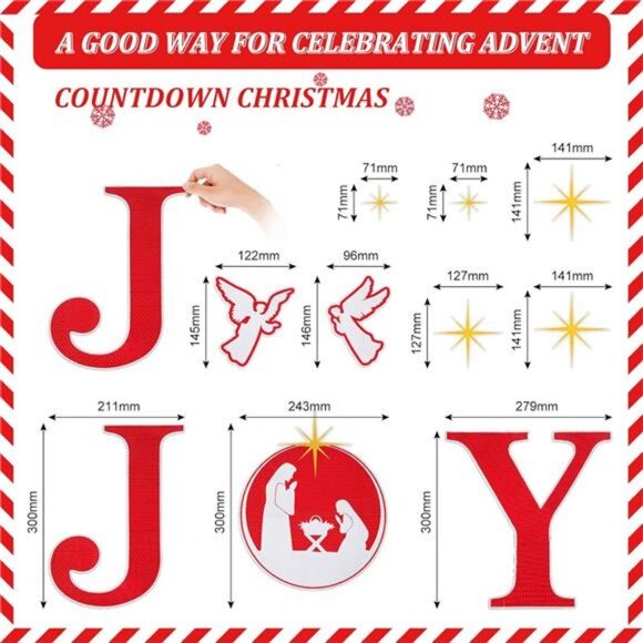 10 Pieces Christmas Garage Door Decorations Nativity Scene Garage Door Decor - Picture 2 of 8